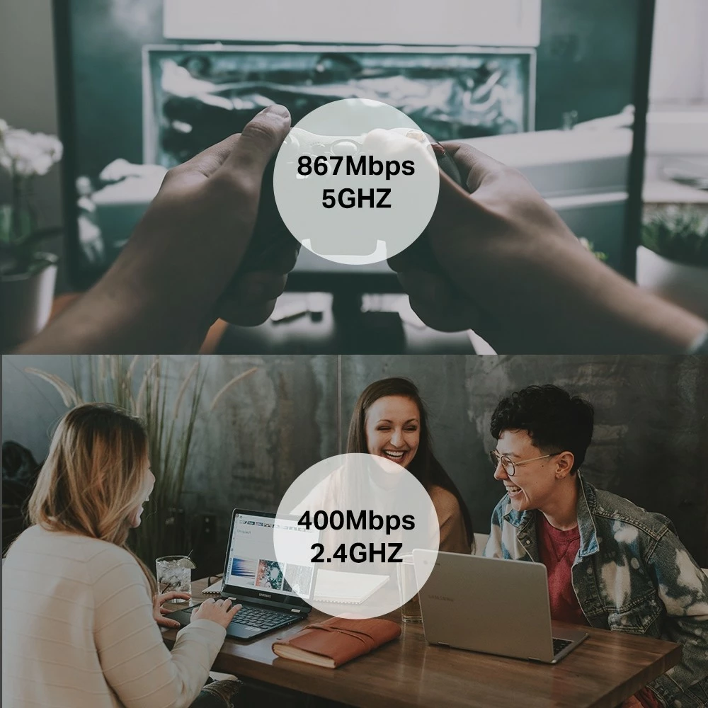 Wi‑Fi adapter TP‑Link Archer T3U, USB, WLAN, Wi‑Fi 5, 867 Mbit/s, črn