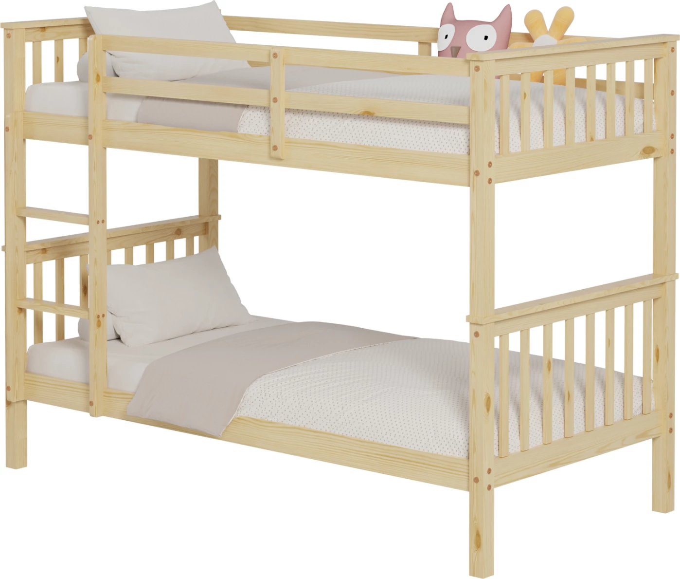 Pograd za otroke LANTAI FH682.01 iz borovega lesa v naravni barvi - vzmetnice 190x90 cm