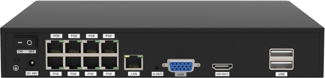 Varnostni komplet kamer Foscam FN9108E-T4-2T, 4 kamere, snemalnik, 2TB, črn