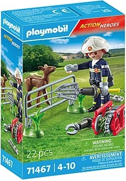 Igralni set z gasilcem in živalmi, 22 delov Playmobil Action Heroes 71467