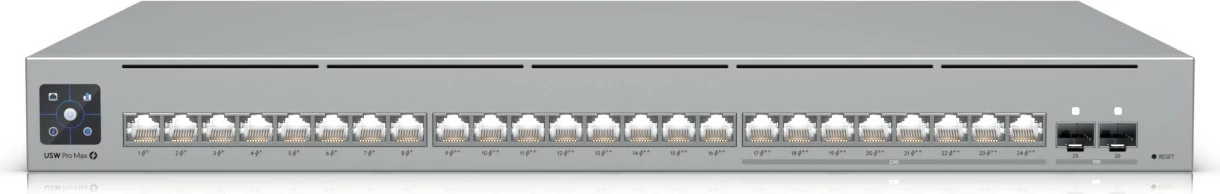 Switch za visoko zmogljivost Ubiquiti USW‑Pro‑Max‑24‑PoE, L3, 2,5G Ethernet, Power over Ethernet, montaža v rack