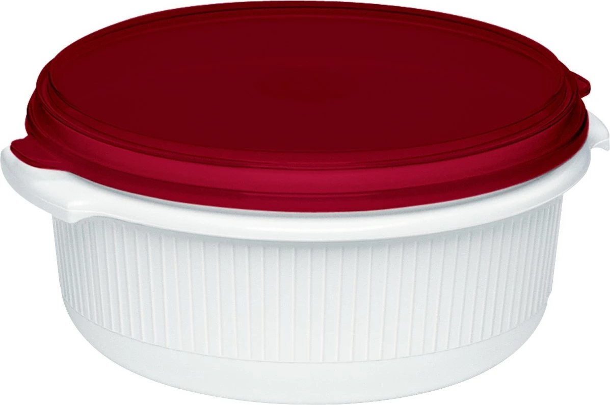Set posod za mikrovalovno pečico, 3 kosi, bela/rdeča - Emsa Micro Family