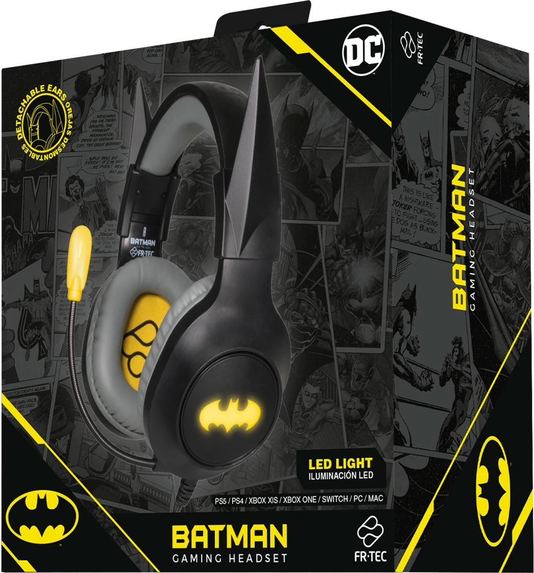 Slušalke za igre Blade Batman DC z LED, mikrofon, črne