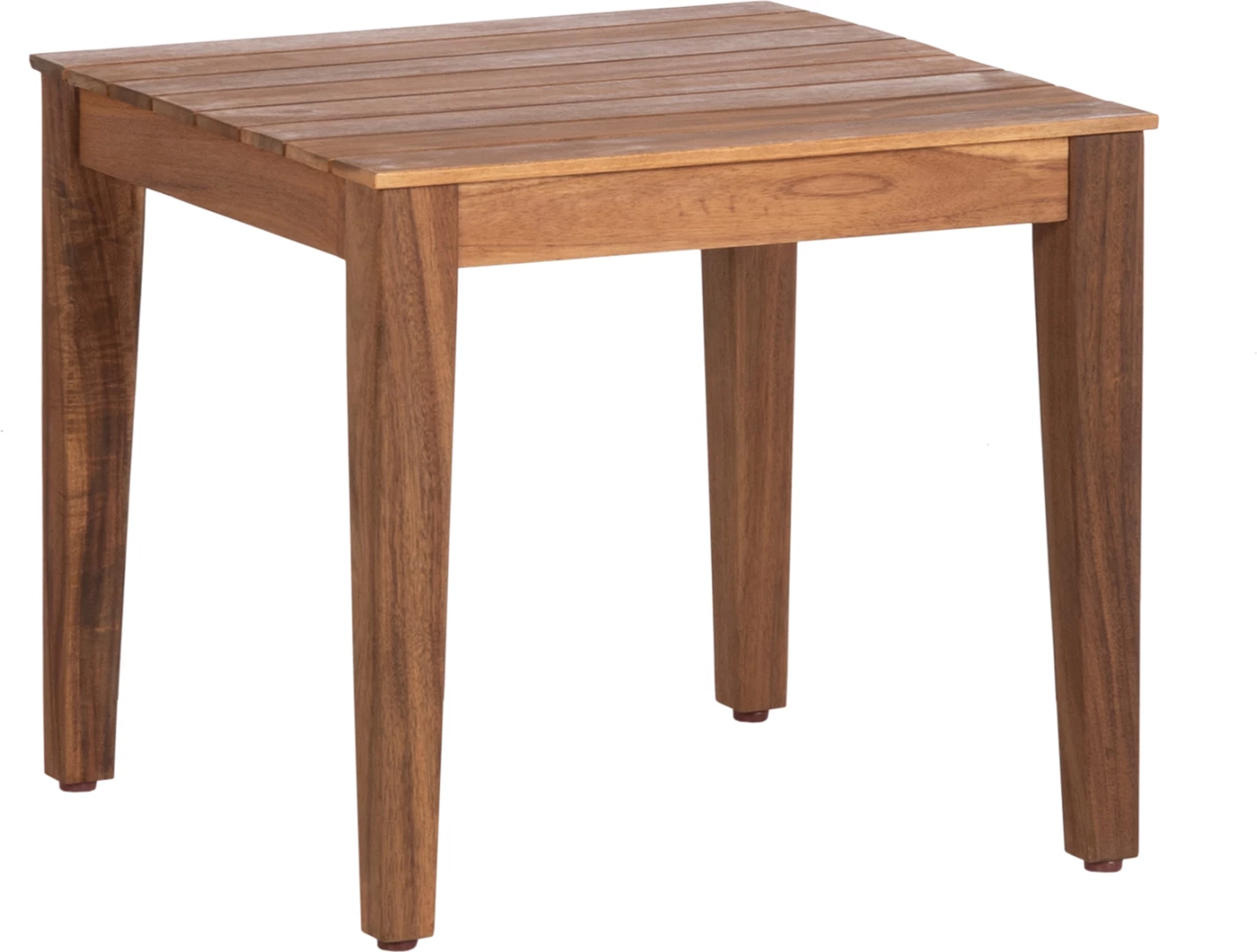 Kvadratna vrtna kavna mizica iz akacije, naravna barva, 50x50x45 cm