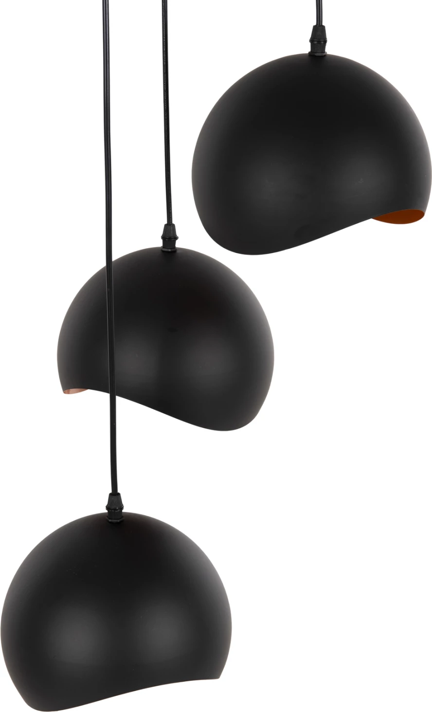 Stropna viseča svetilka s 3 lučmi FH4166.01 kovinske krogle v črno-oranžni barvi Φ20x112Hcm