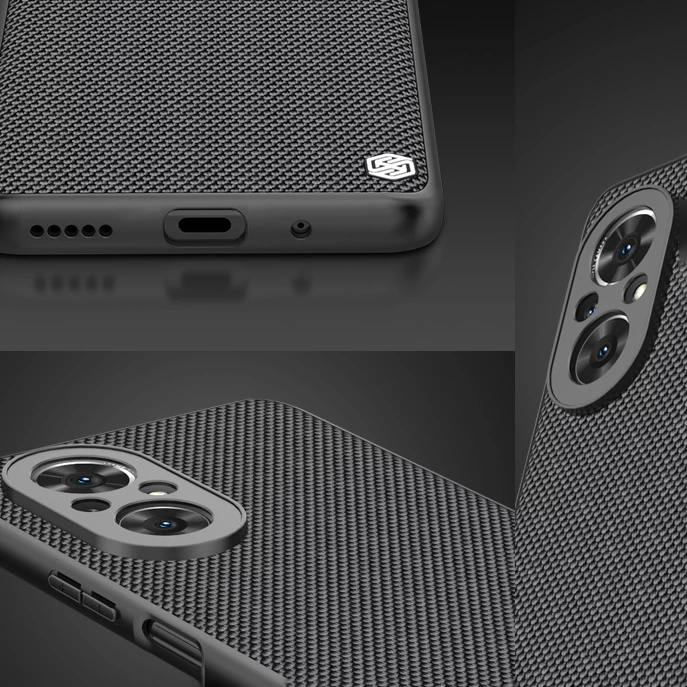 Ovitek za telefon Nillkin Textured Case za Honor 50 SE, najlon, črn