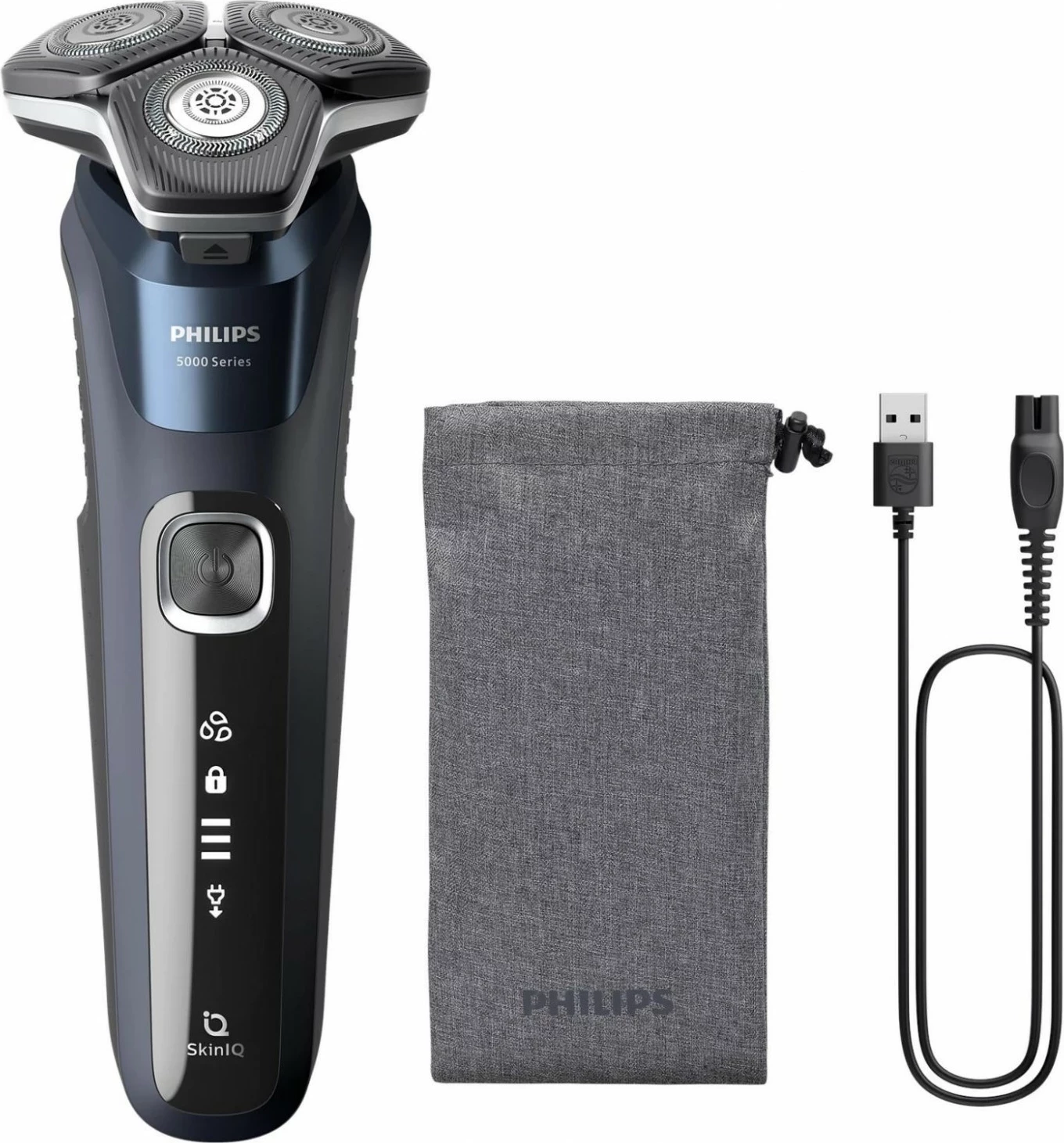Električna britvica SkinIQ Philips S5885/10, 60 min, brezžična, granat