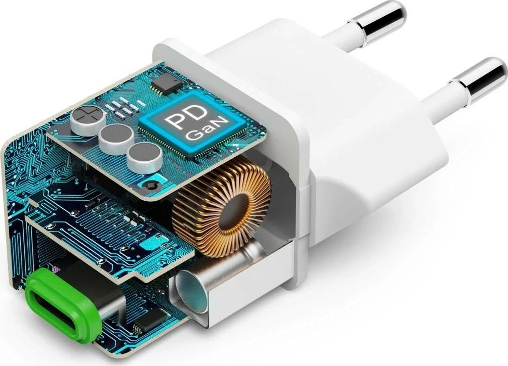 Supermini mrežni polnilec 30W GaN PD/QC, 1x USB-C, bel – Hama