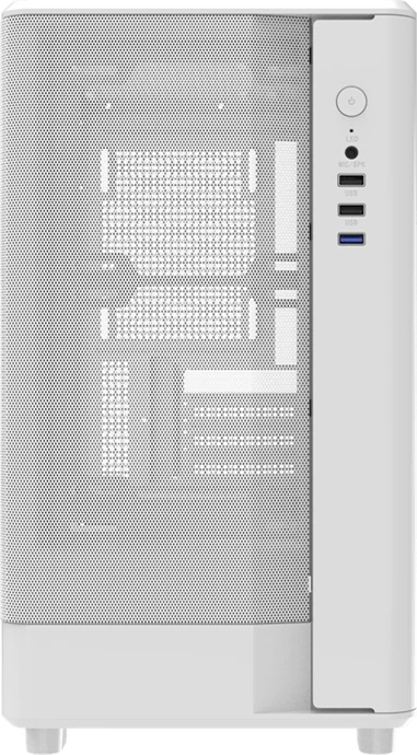Računalniško ohišje midi tower Darkflash DB330M Mesh, M-ATX/ITX, 4 PCI reže, brez ventilatorjev, 2x 3.5" HDD, 1x 2.5" SSD, stranski panel iz kaljenega stekla, belo