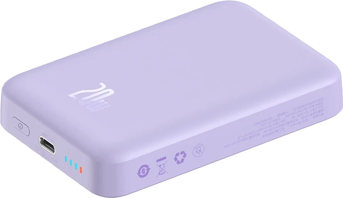 Magnetni powerbank Baseus Magnetic Mini 10000mAh, USB-C 20W, MagSafe, vijoličen