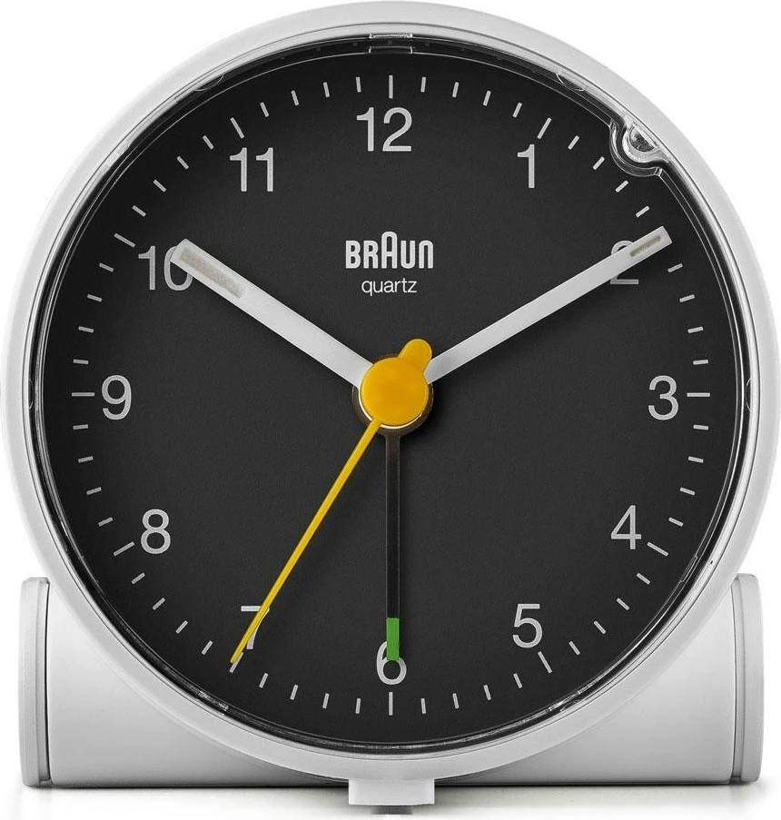 Analogni budilnik, Braun BC01WB, 12 h, črno/bel