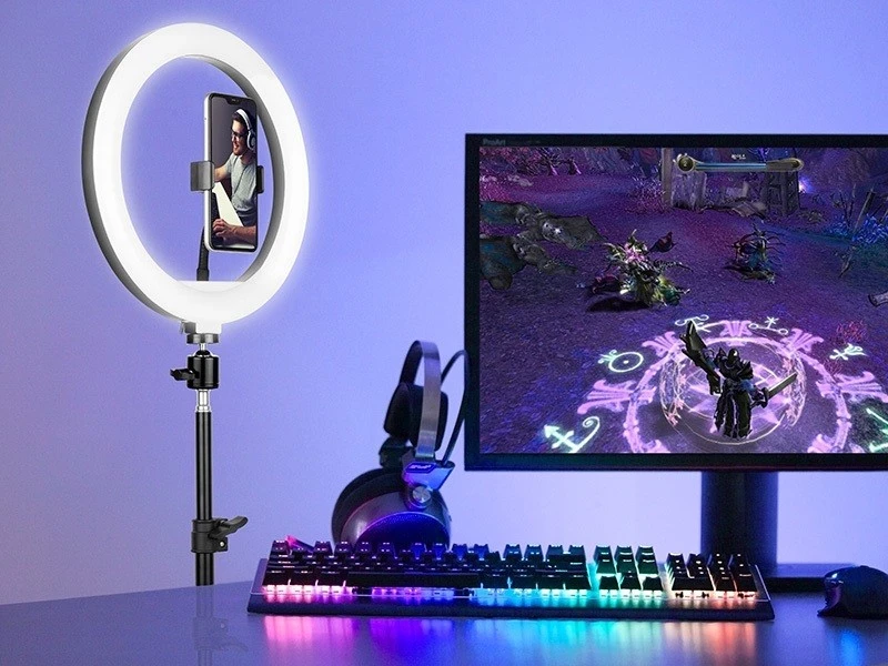 Ringa svetilka s trinožcem Tracer, (30 cm x 210 cm), 5 V, črna