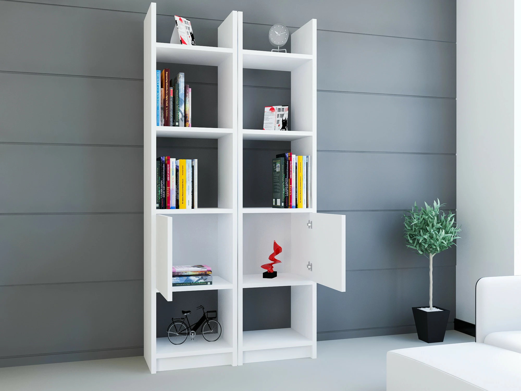 Polica za knjige Esbi 102, Hanah Home, bela