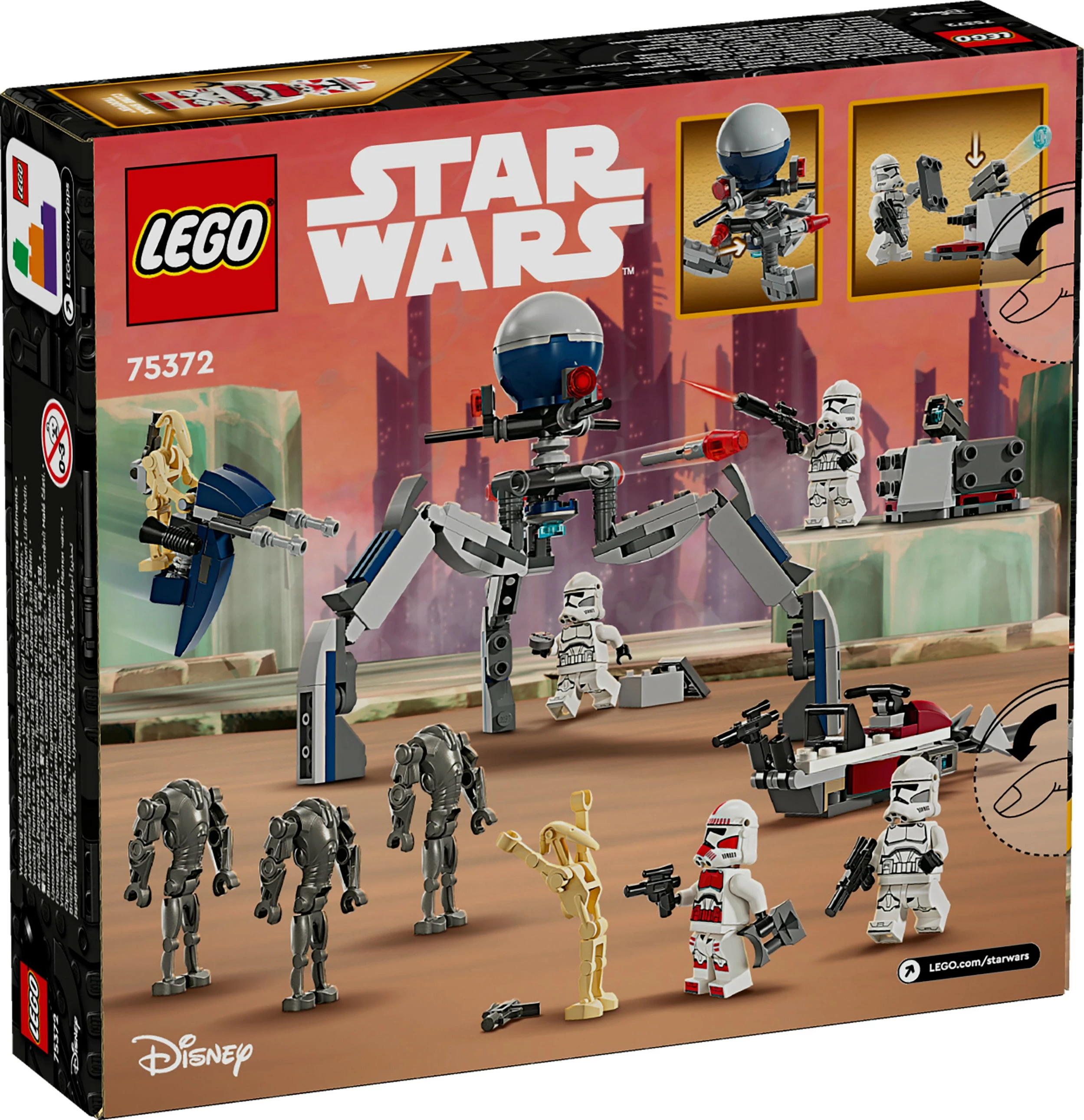 Gradbeni set Clone Trooper in Battle Droid LEGO, 215 delov, plastika, večbarven