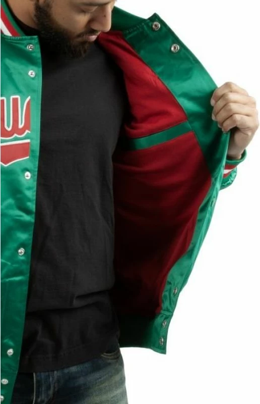 Jakna za moške Mitchell & Ness, NBA Milwaukee Bucks, zelena