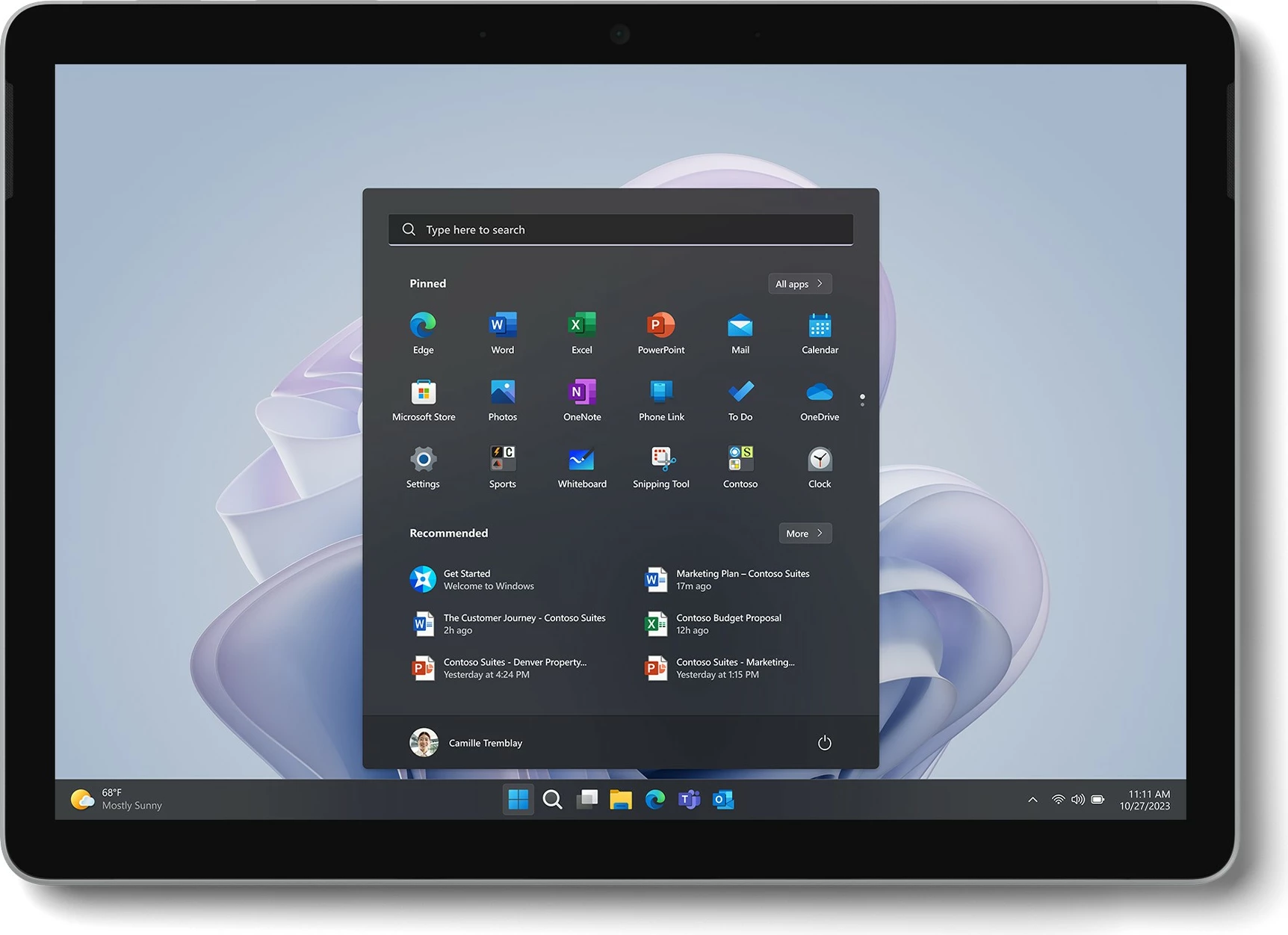 Tablični računalnik Microsoft Surface Go 4, 26,7 cm (10,5"), 64 GB, 8 GB, Windows 11 Pro, Platinum
