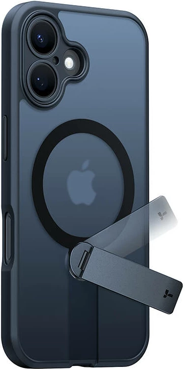 Ohišje Torras Pstand Spin za iPhone 16, črno