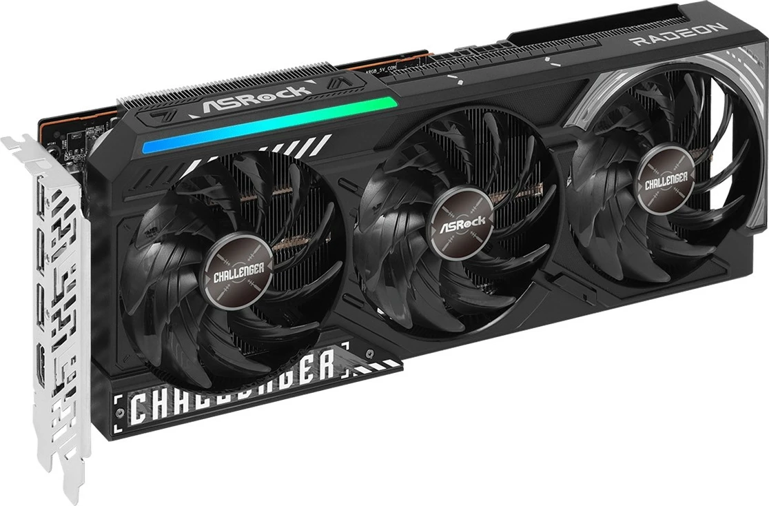 Grafična kartica ASRock Radeon RX 9070, 16 GB GDDR6, PCI Express x16 5.0, črno-siva