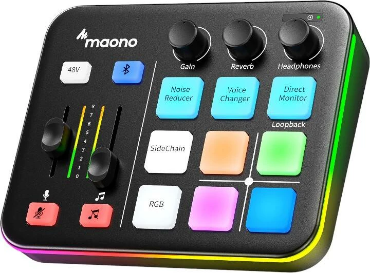 Zunanja zvočna kartica Maono G1 Neo, z RGB osvetlitvijo, črna