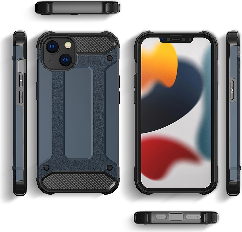 Hibridna zaščitna prevleka Hurtel za iPhone 14, modra