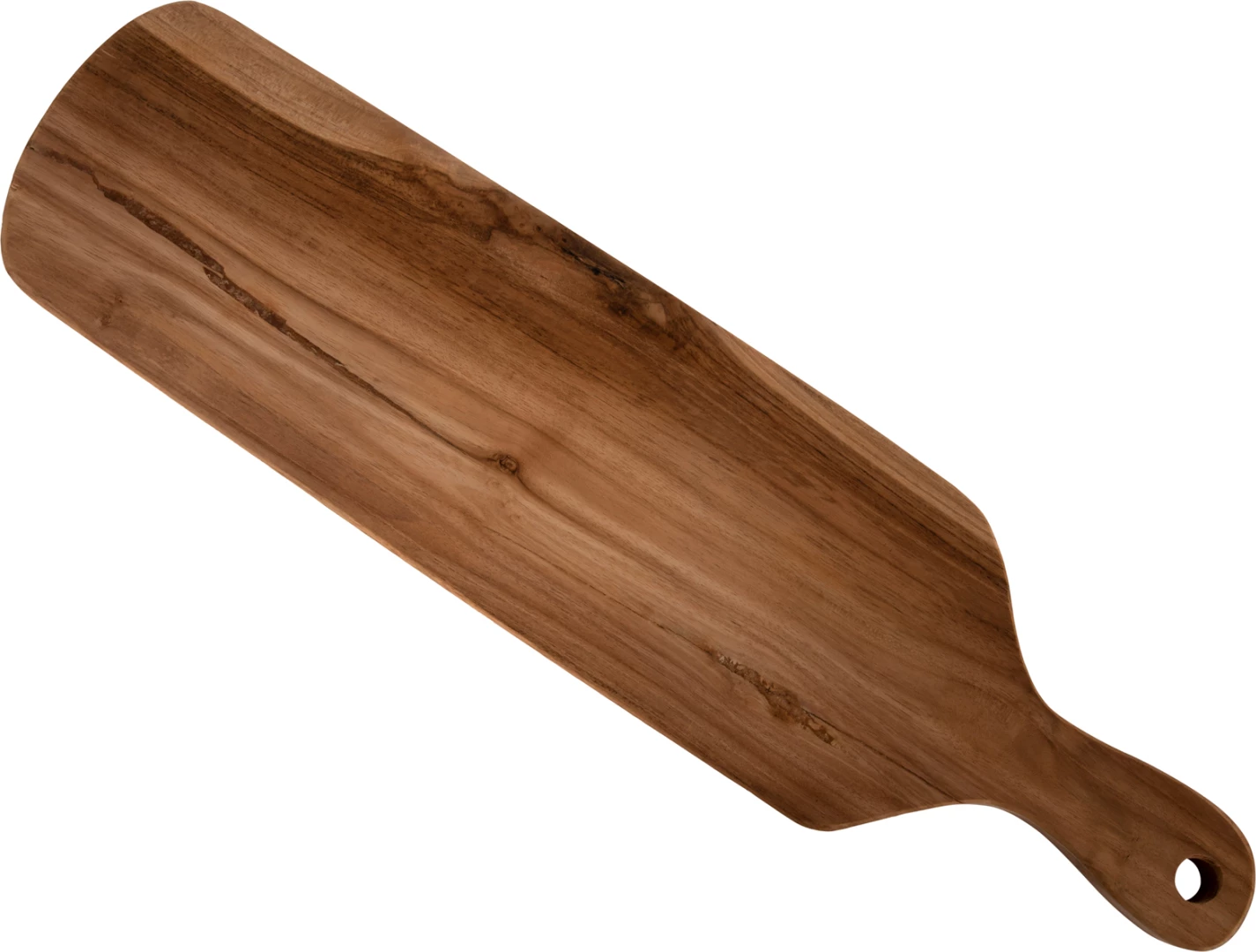 Deska za rezanje za kuhinjo FH4285 iz tikovine v naravni barvi z ročajem in luknjo za obešanje 15x58x2H cm