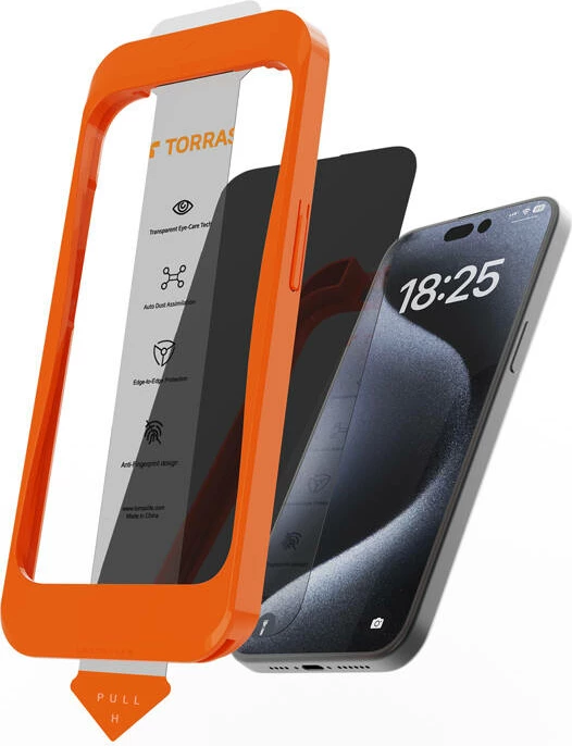 Zaščitno kaljeno steklo Torras Install Master za iPhone 16 Plus