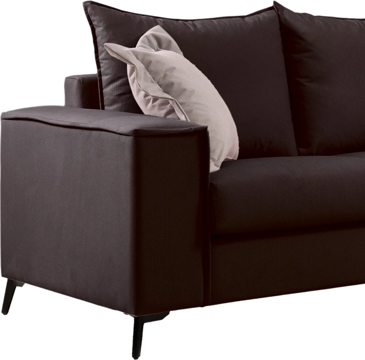 Dvosed Verona, temno siva tkanina z bež blazinami, 173x93x100 cm