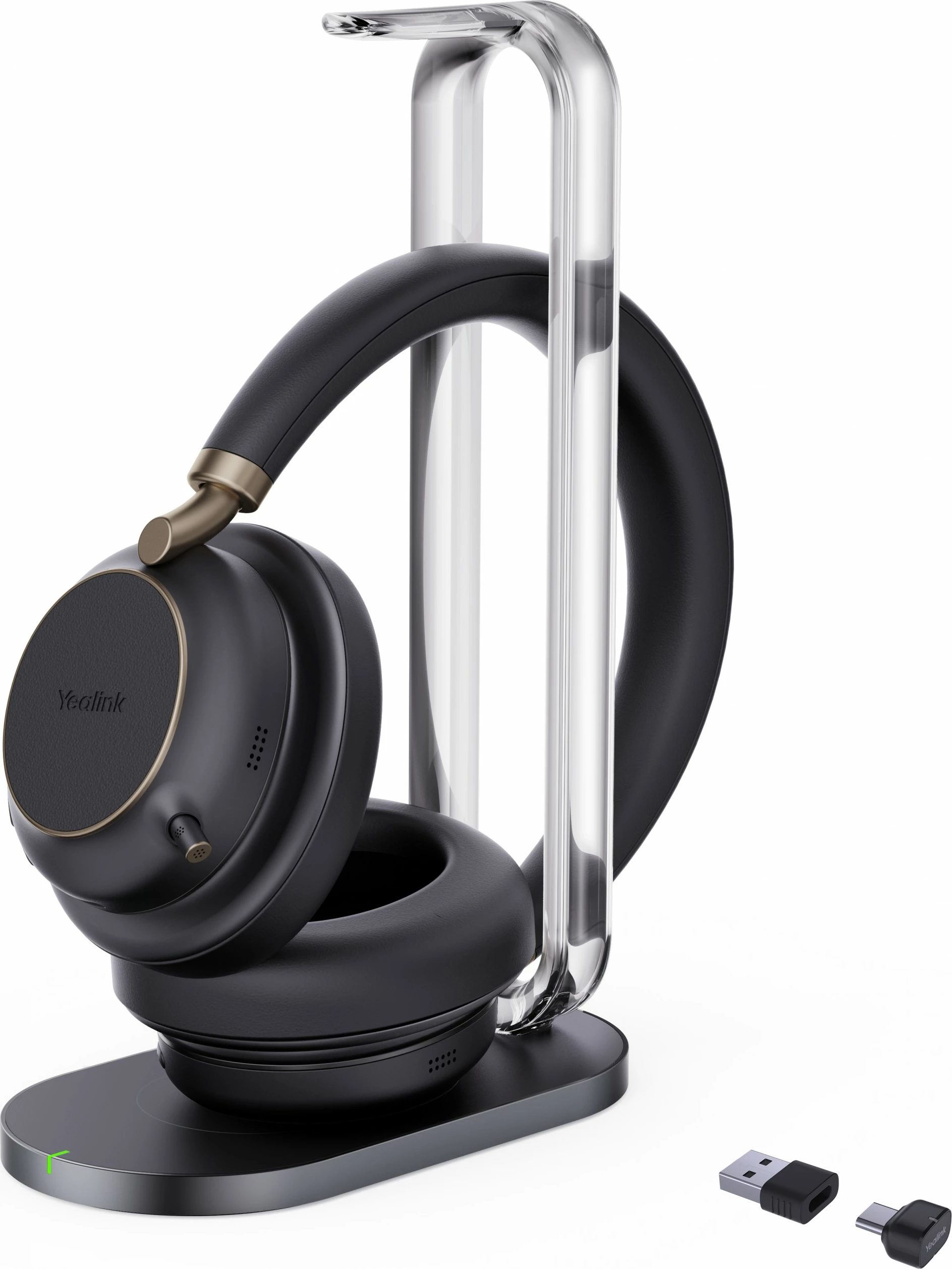 Slušalke z nosilcem za polnjenje Yealink BH76 Plus UC USB-C/A, črne