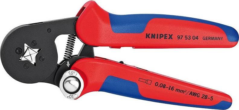 Krimpirne klešče Knipex 97 53 04, 180 mm, krom-vanadij, rdeče/modre