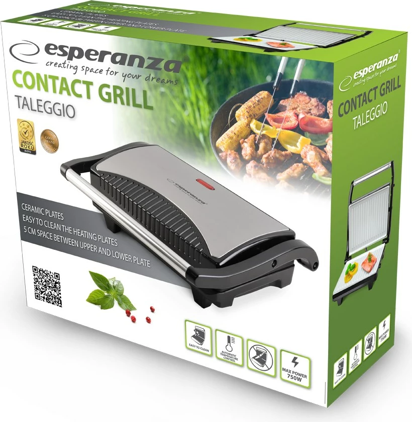 Električni žar Esperanza EKG006, 750W, inox, črn