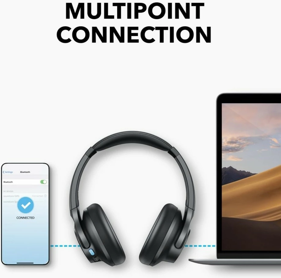 Slušalke over-ear Anker Soundcore Q11i, Bluetooth 5.3, 60 ur baterija, temno siva