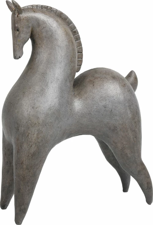 Dekorativni konj AEGEAN, poliresin, siva, 23x11x31 cm