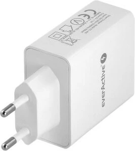 Stenski polnilec 4x USB, 25W 5V/5A, IQ Smart Charging everActive SC-400, bel