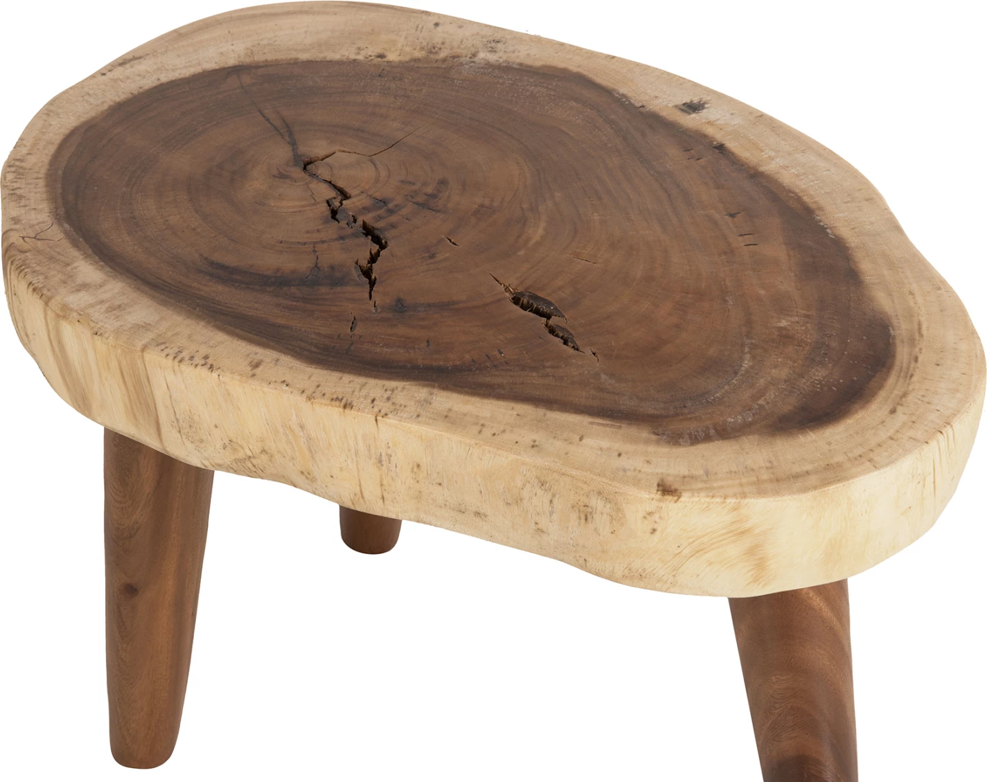 Klubska miza DOMPU FH9630 iz masivnega lesa suar 8 cm debela mizna plošča 66x44x46H cm