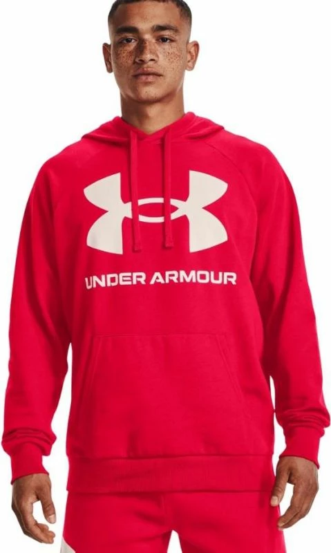 Duks brez kapuce Rival Fleece, rdeč — Under Armour za moške