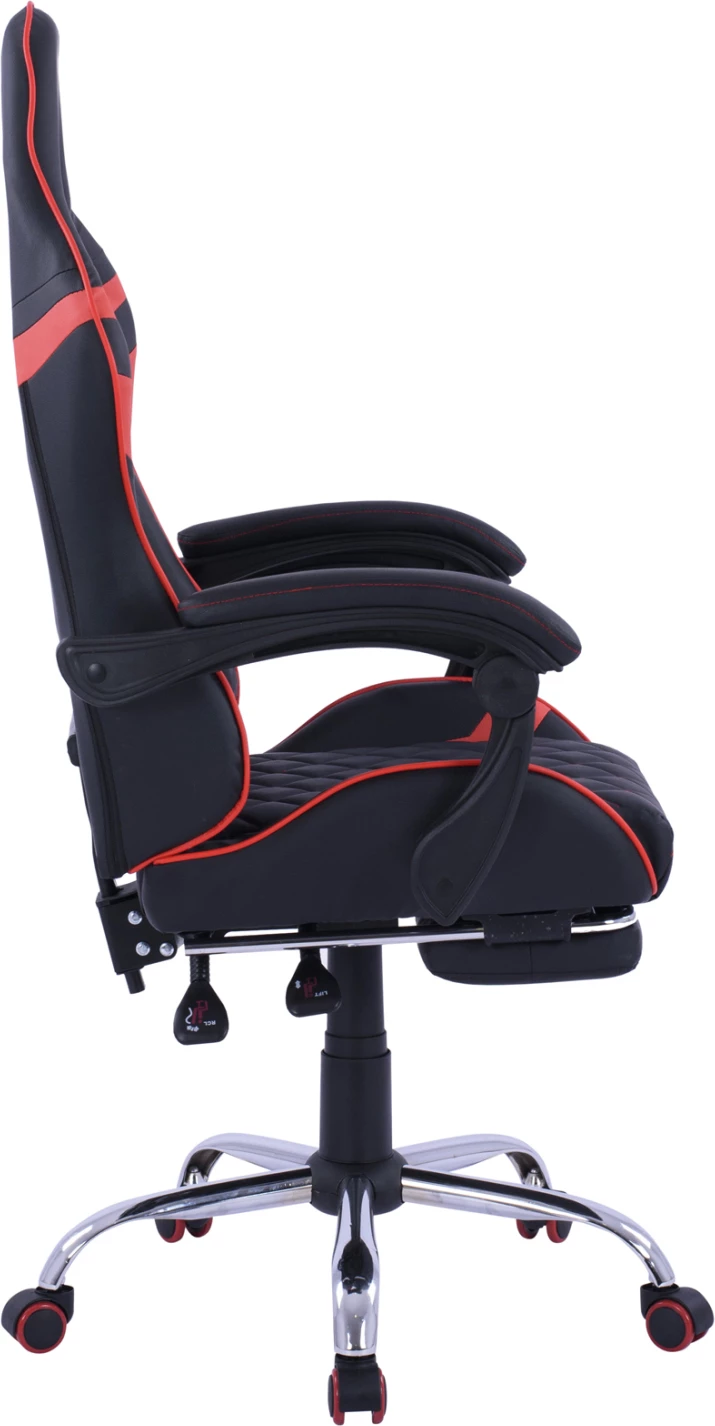 Igralni naslanjač z nagibnim naslonom in stopalko FH1157.01 Črno-Rdeča