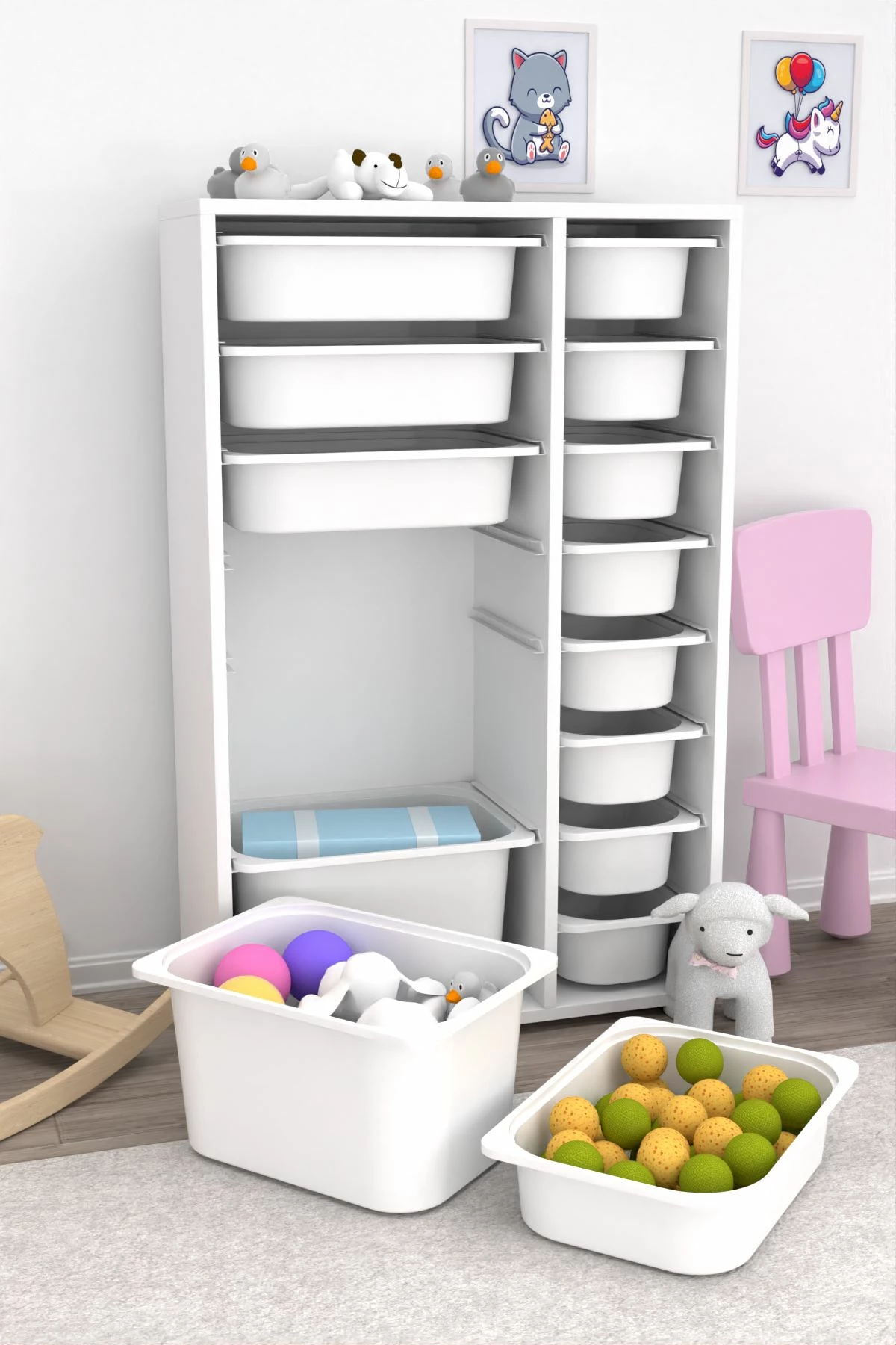 Večnamenska omara, bela, Rine 2D4K8U, 69,5x109x30 cm