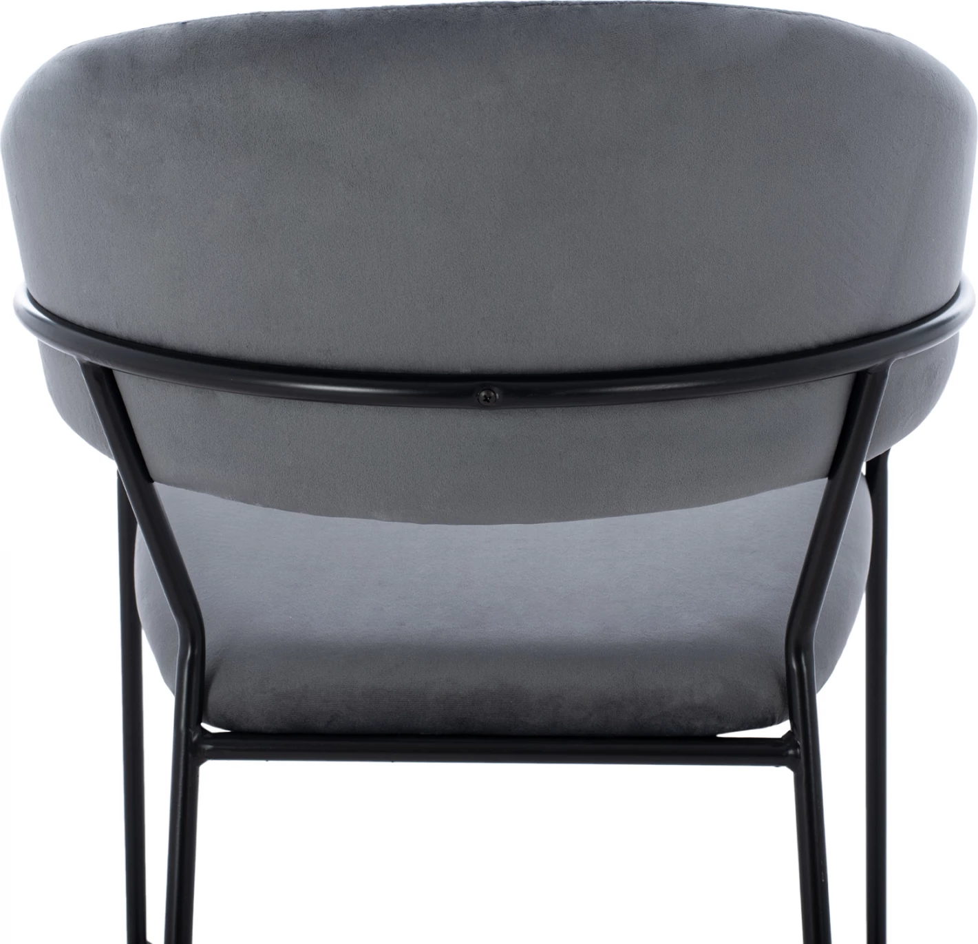 Srednje visok stol HM8734.01 sivo žamet s črnim okvirjem 60x55x100Y cm, set 2 kosov