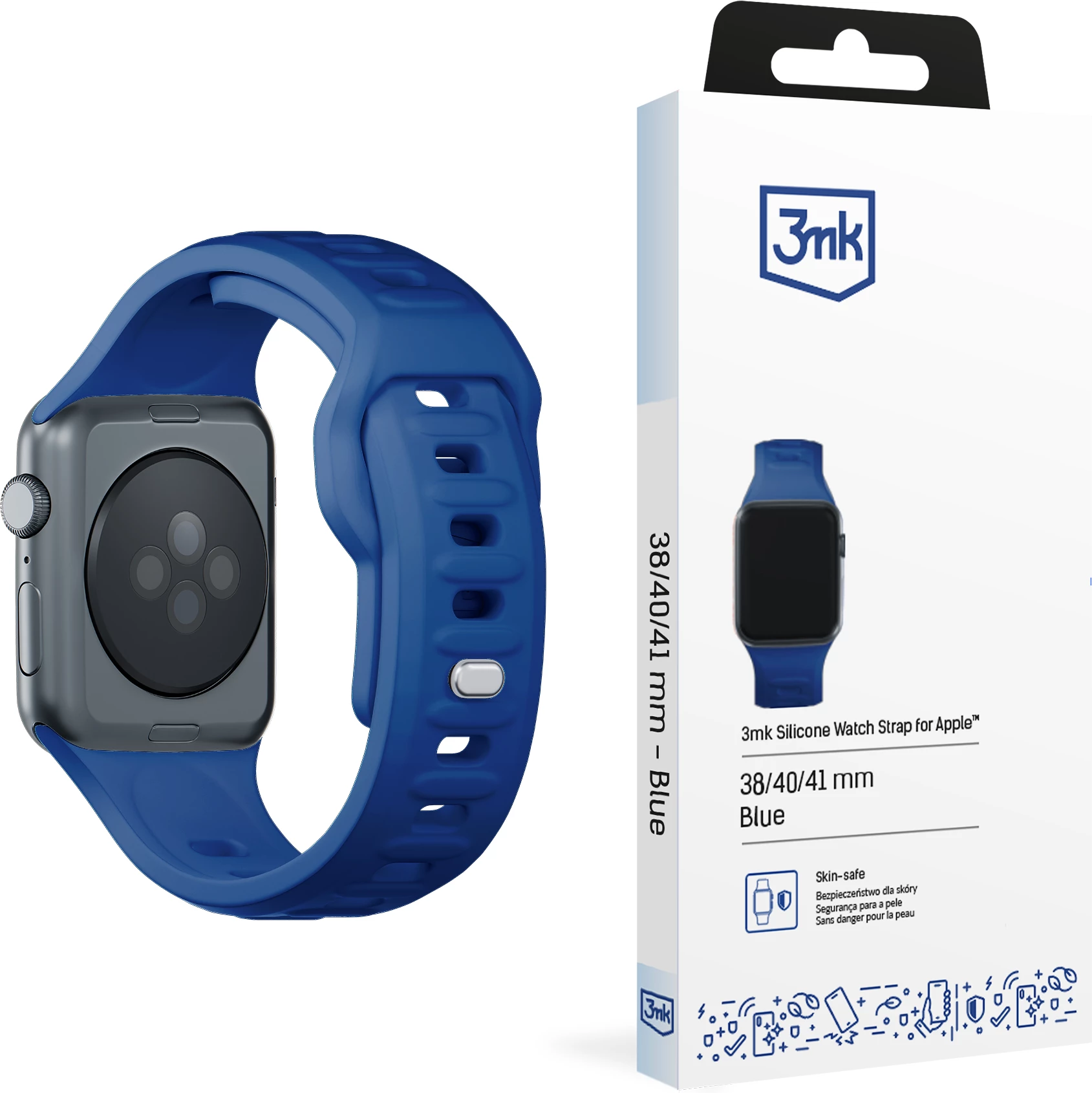 Silikonski pašček za Apple Watch 3mk, 38/40/41 mm, modra