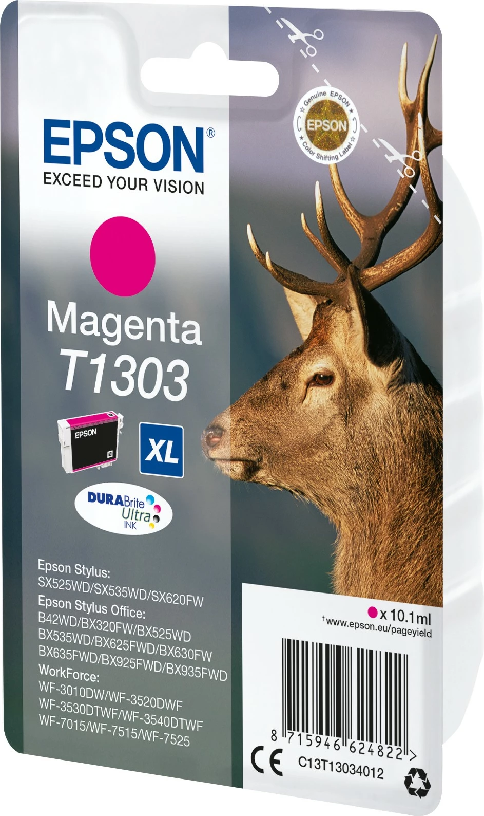 Toner magenta, Epson Stag Singlepack T1303 DURABrite Ultra Ink, visok izkoristek (XL)