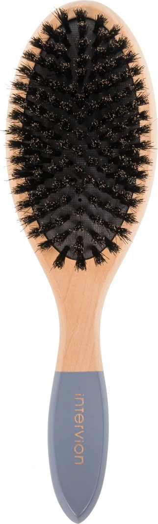 Lesena krtača za lase, Inter Vion Wooden Line, siva, 1 kos