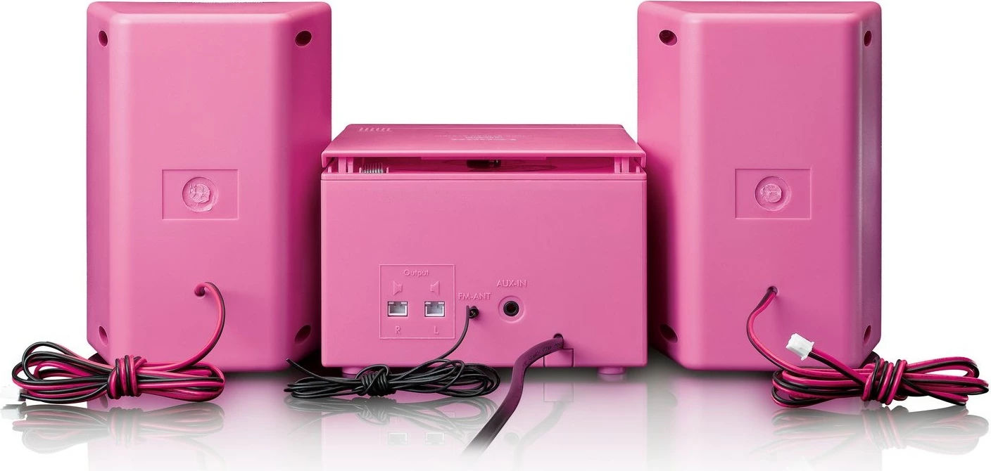 Prenosen zvočni sistem, Lenco MC-013, MP3, FM radio, AUX, rožnat