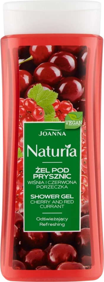 Gel za tuširanje za ženske Joanna Naturia Češnja in rdeči ribez, 300 ml