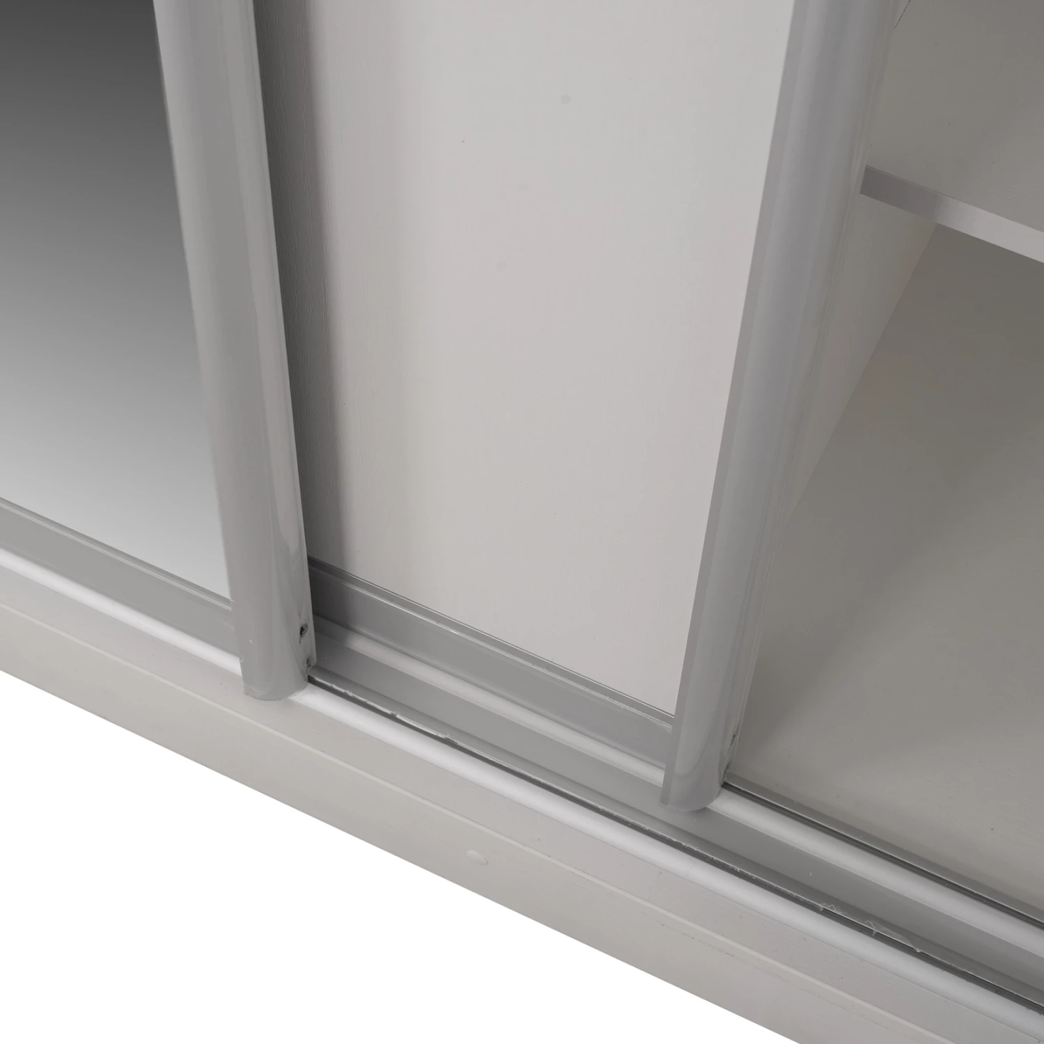 Drsna omara iz melamina v beli barvi z ogledalom FH2435.03 200x60x210 cm