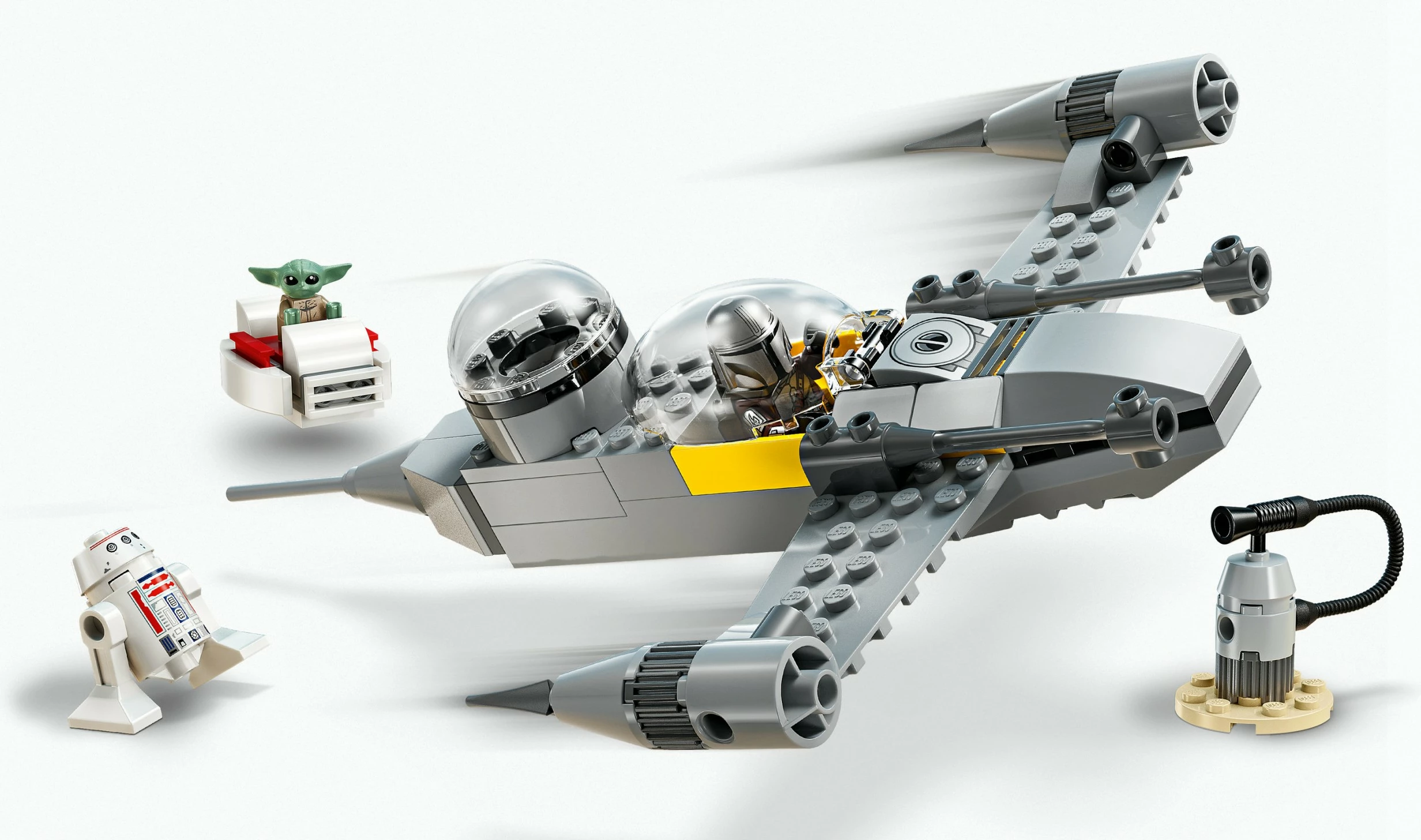 Set za sestavljanje LEGO Star Wars 75410 Mando in Grogu N-1 Starfighter, 92 kosi, večbarven