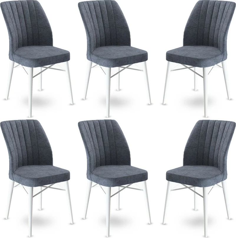 Set stolov (6 kosov) Hanah Home Flex, fume in bela