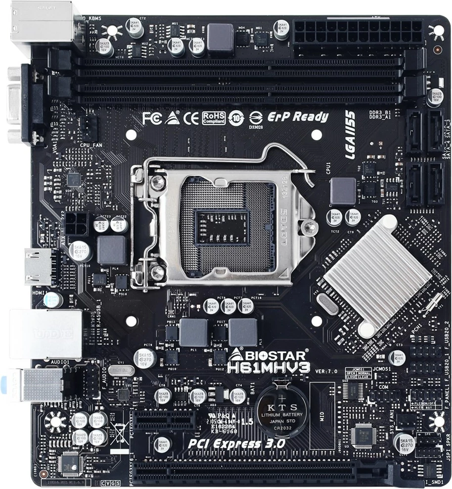 Mikro ATX plošča Biostar H61MHV3, Intel® H61 LGA 1155