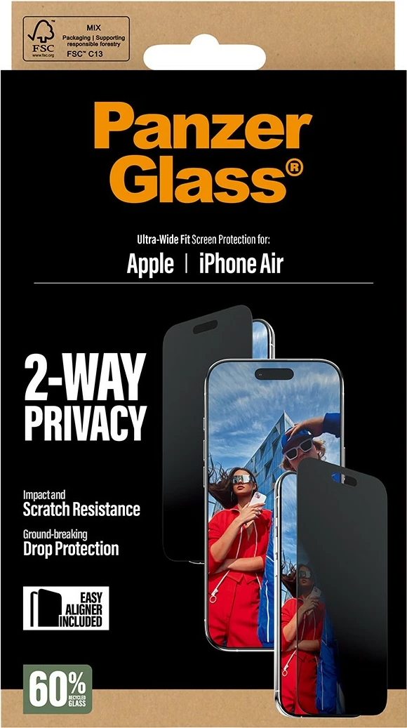 Zaščitno steklo 2-Way Privacy PanzerGlass za iPhone Air/UWF