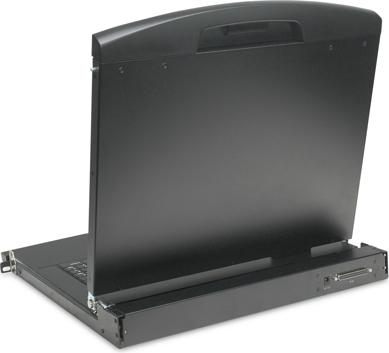 Rack konzola 19", 16-portni KVM, LCD HD, ameriška tipkovnica, črna, Digitus