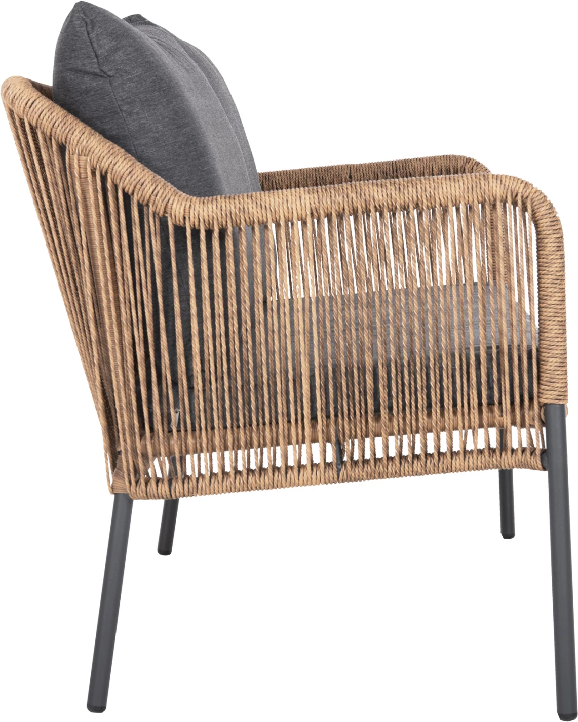 Zunanja dvosedna sedežna garnitura BAFFIN FH6054.03 aluminij antracit-PE ratan bež-antracit blazine